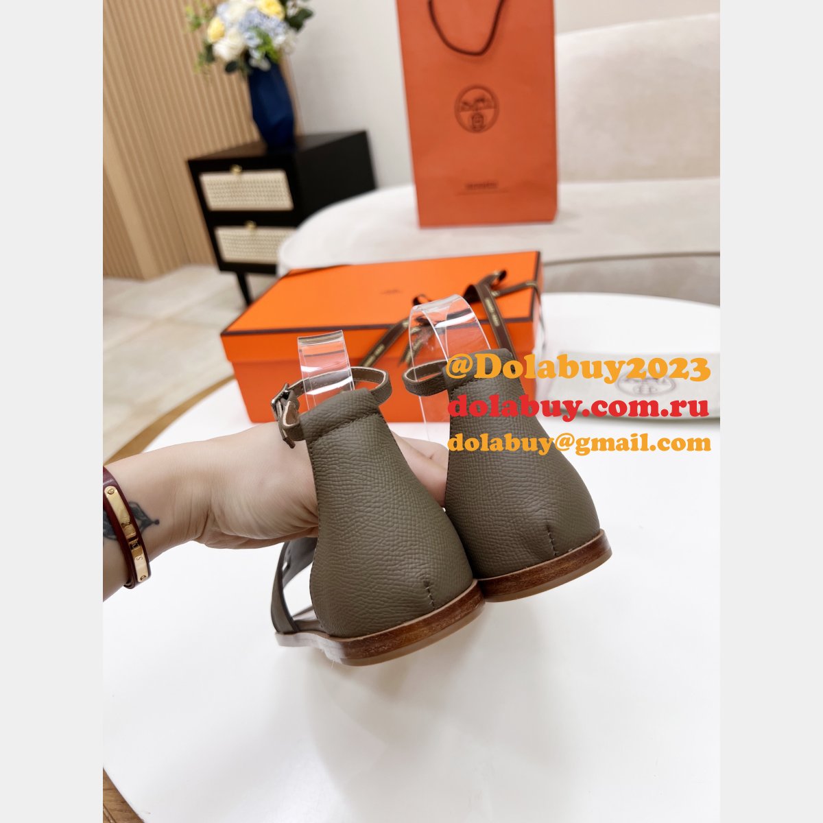 BEST HERMES SANTORINI EPSOM SANDALS 2024