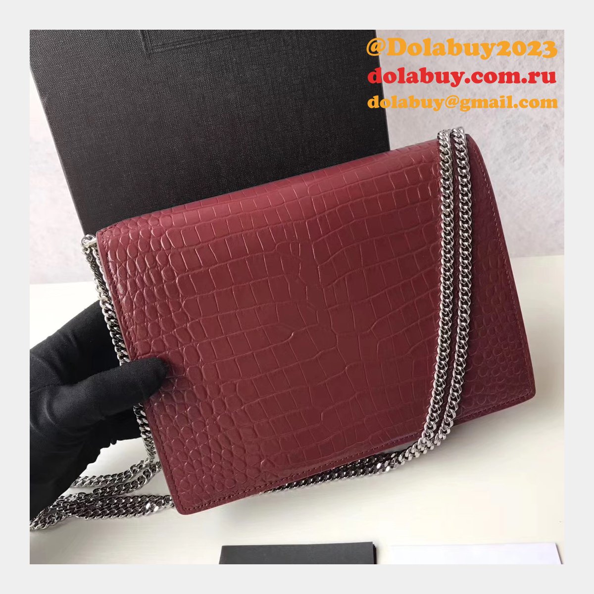 Saint Laurent AAA+ Replicas Shoulder 377057 Black/Red Bags