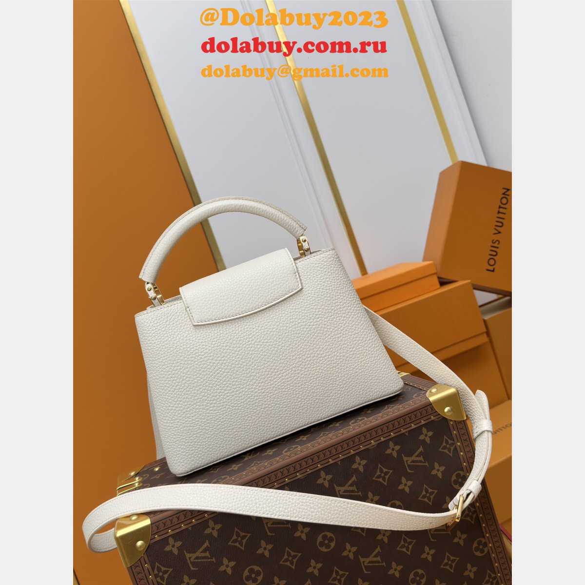 Luxury Designer Louis Vuitton Capucines BB M24728 Handbag