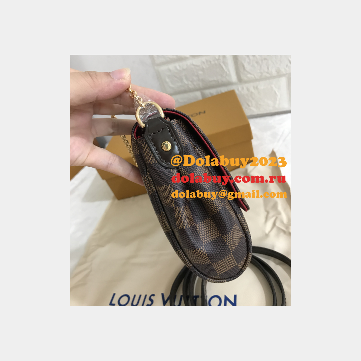 Louis Vuitton Replica Favorite MM Damier Ebene Bag