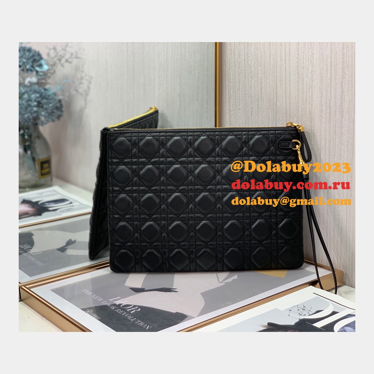 Where to buy Faux Dior Clutch Copy Bags 2022 Black Dolabuy