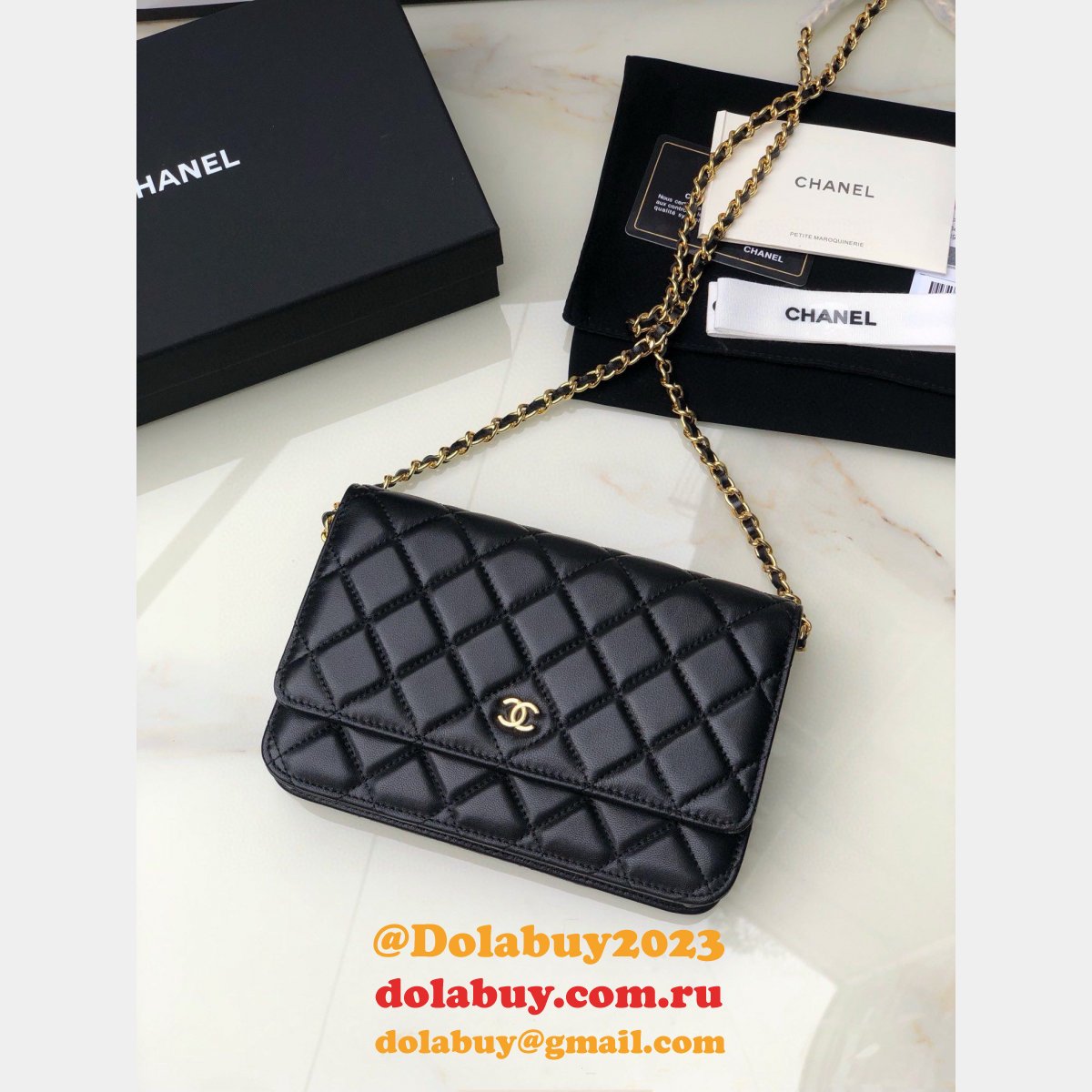 Top Quality CC WOC CHAIN BAG LAMBSKIN 19CM