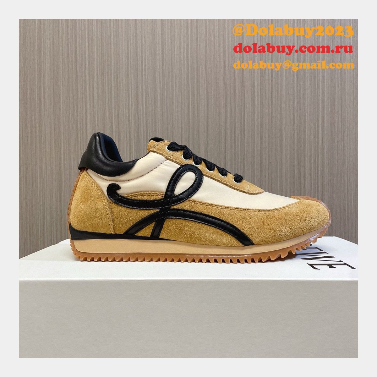 Fashion Loewe Flow Runner In Nylon And Suede