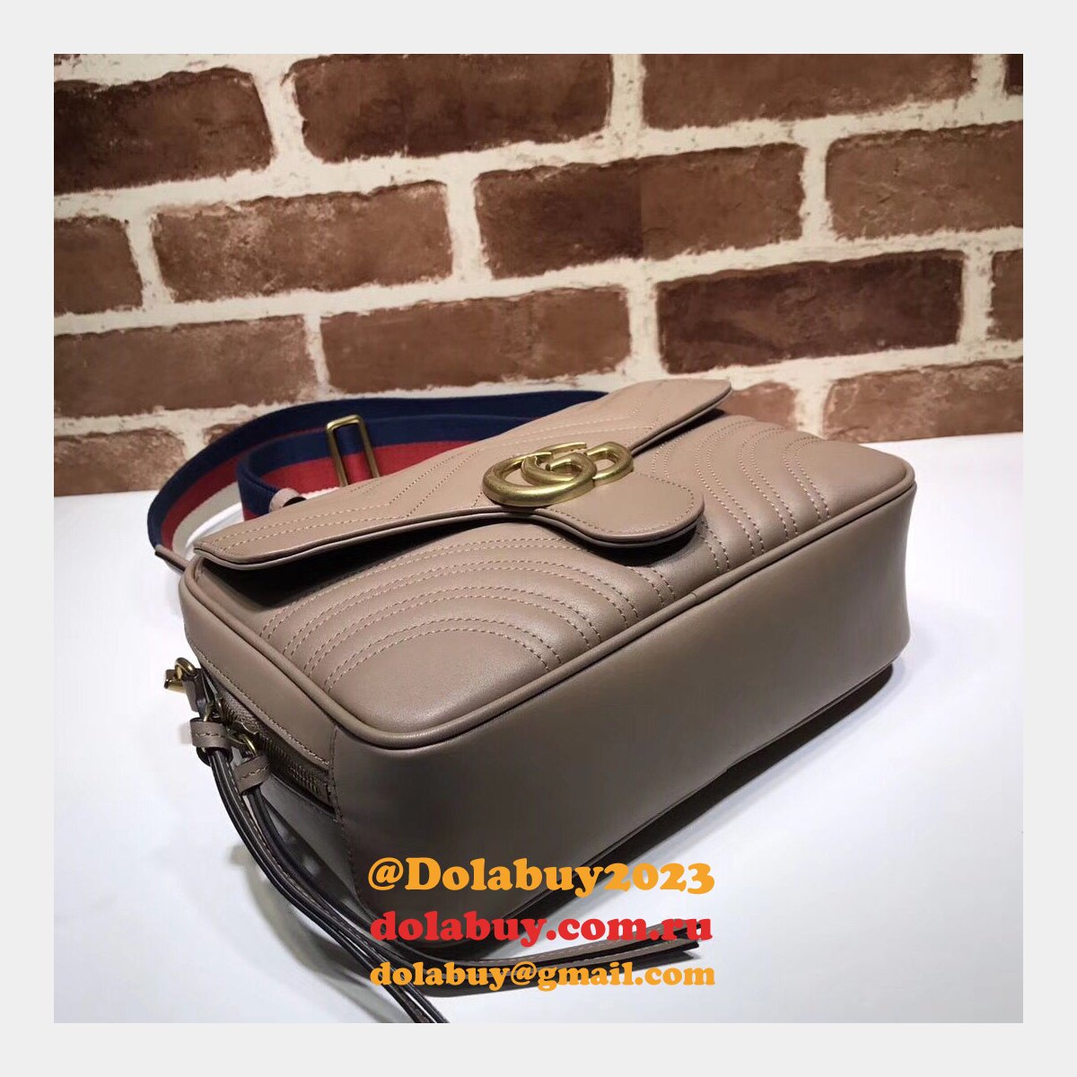 top quality G*u*i replica 498100 leather gg marmont small shoulder bag