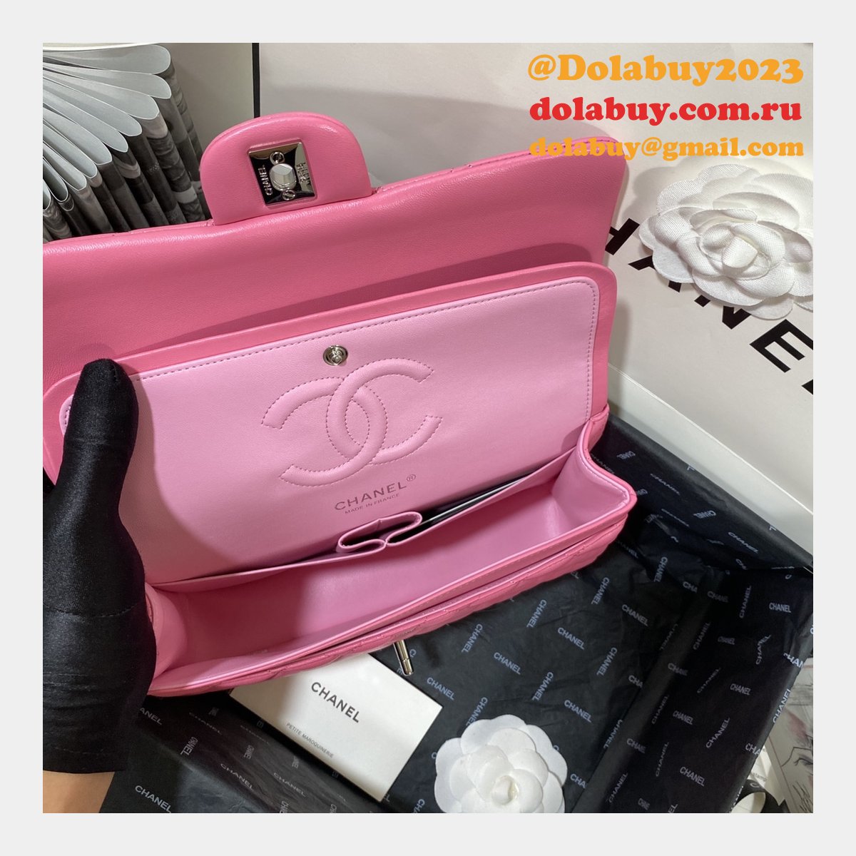 Top Quality Replica Lambskin CF1112 Bags 25CM PINK