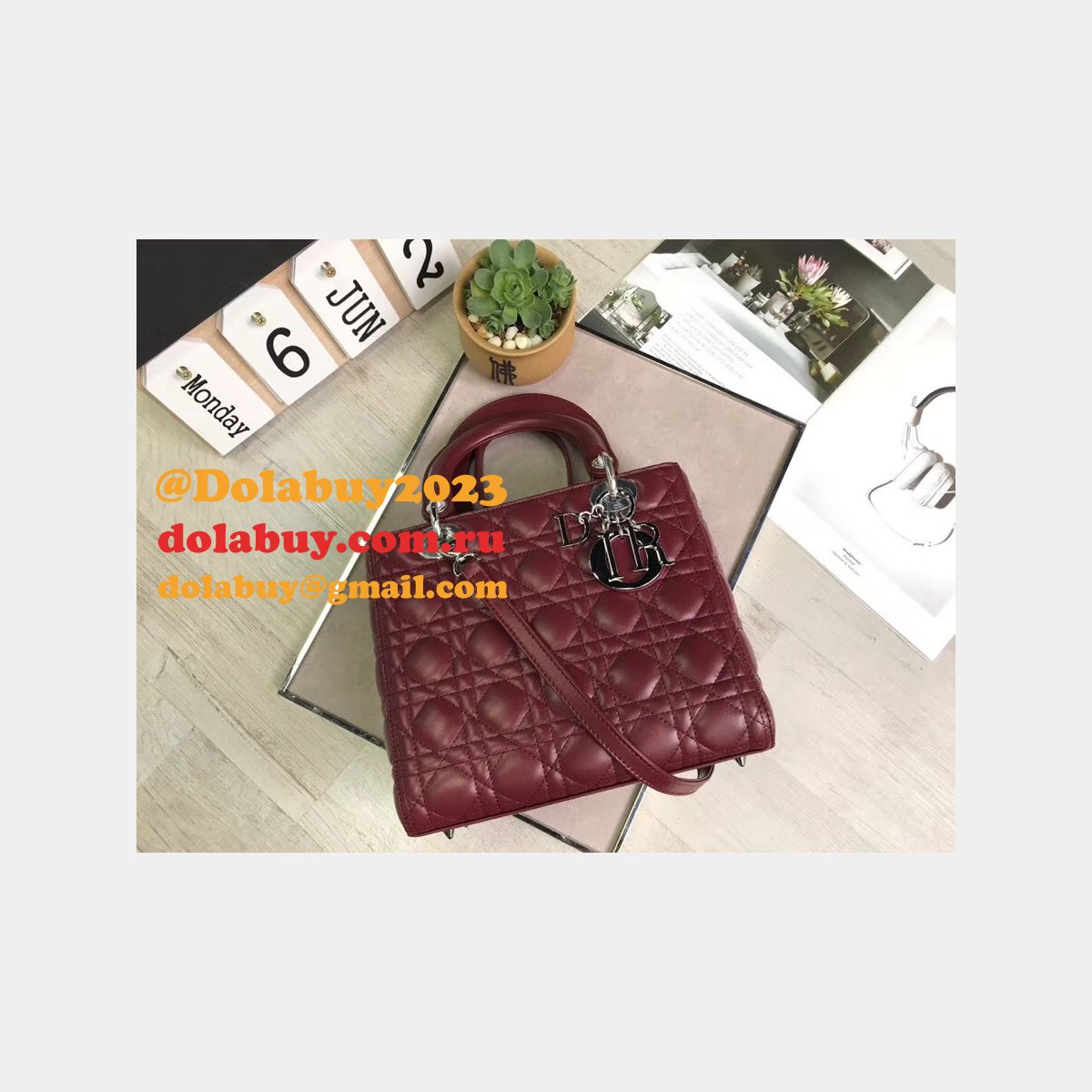 Fashion Christian Dior Lady Dior Top Quality 24CM Fake Bag