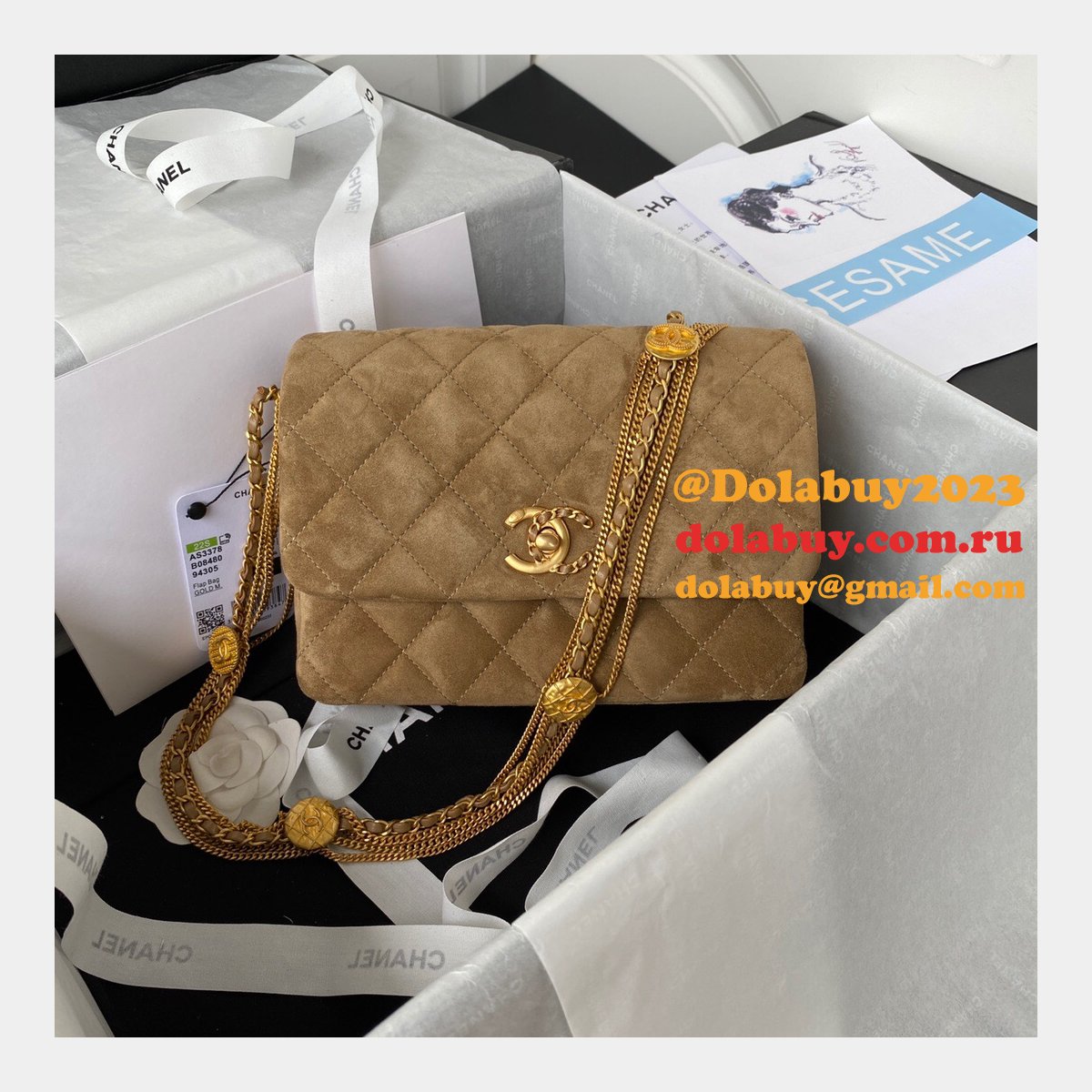 Designer Replica Toppest Flap AS3378 Bag Black/Brown