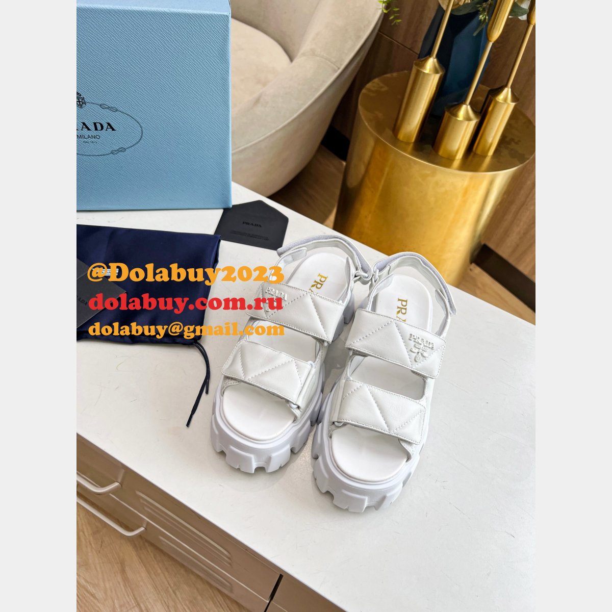 Buy New Replica Prada Roman Platform Sandals Luxury Shoes