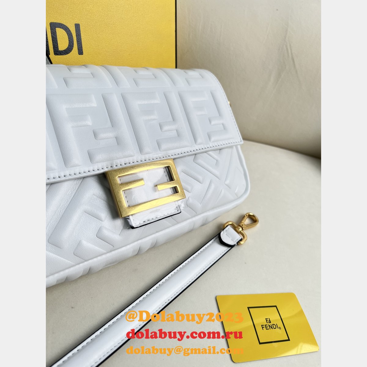 top quality F**di iconic baguette medium nappa handbag