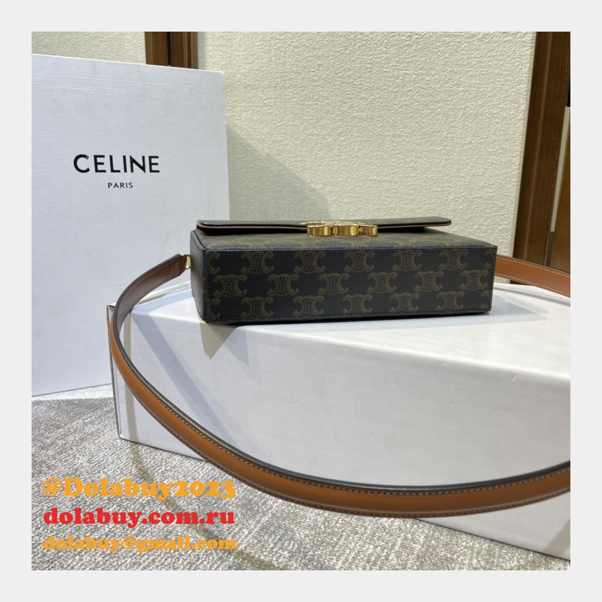 7 Star CELINE BOX TRIOMPHE Duplicate NEW BAG #199992