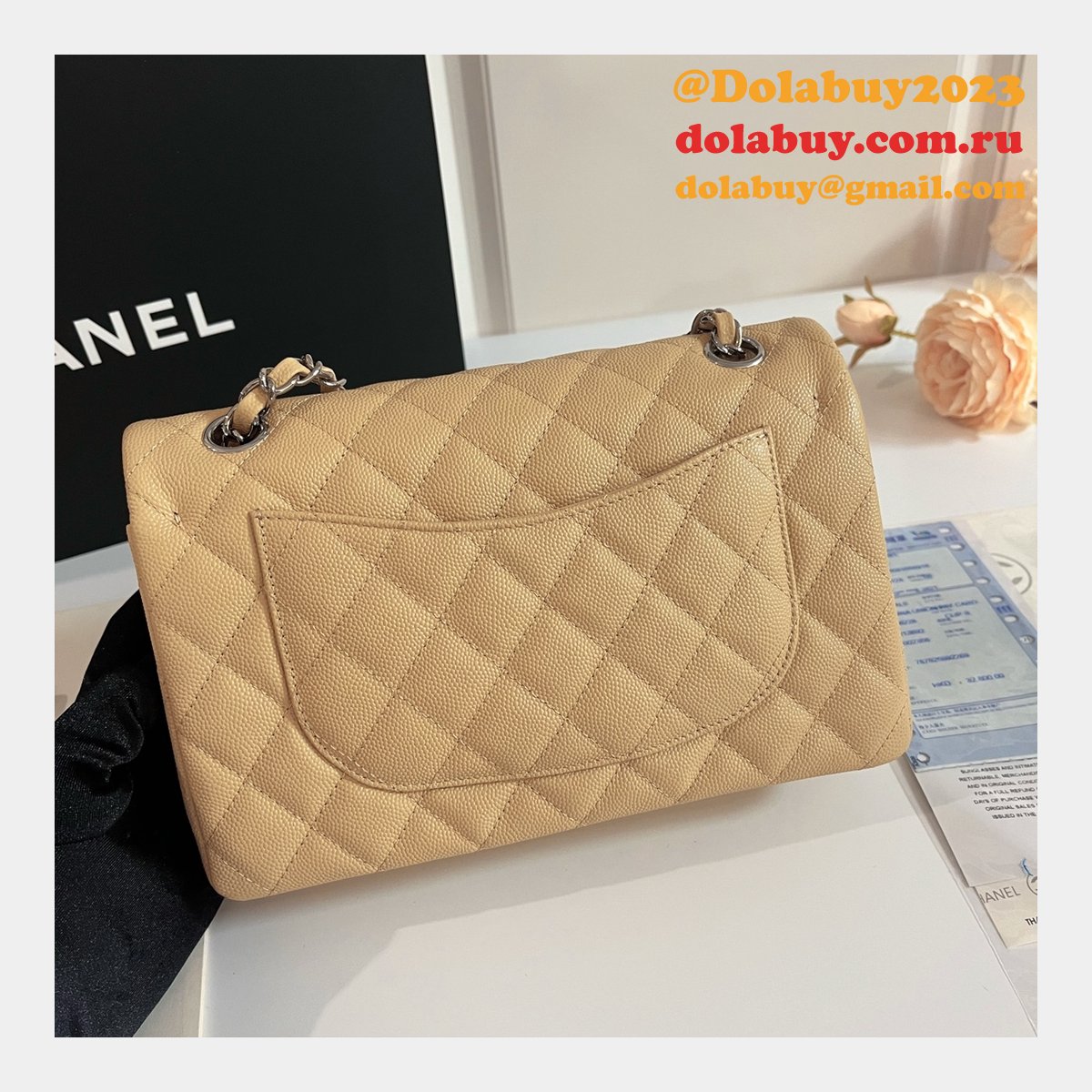 7 Star CC Small Flap Caviar Leather CF 23cm Bag