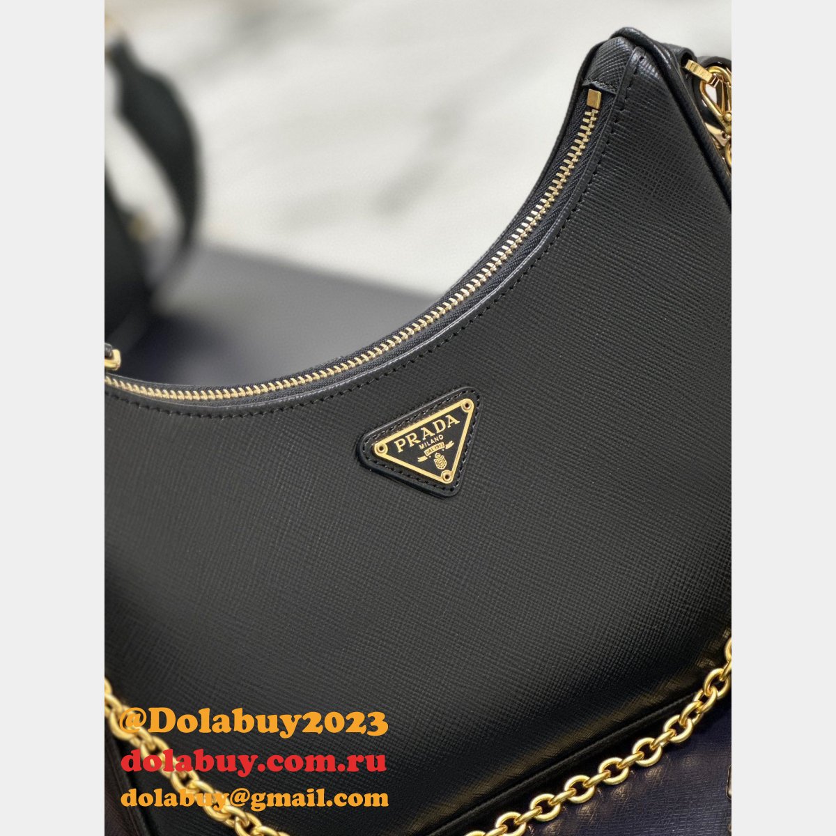 1:1 Clone Prada Replica Handbags Outlet Leather Hobo Re-Edition Online