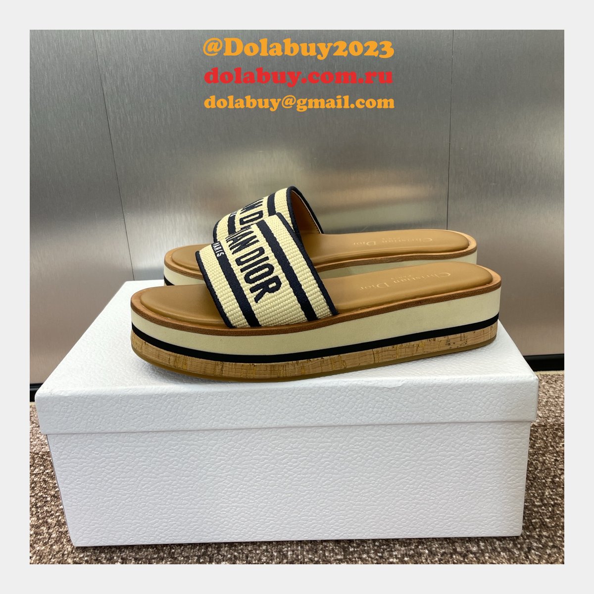 Designer Dior Dway Platform Slide