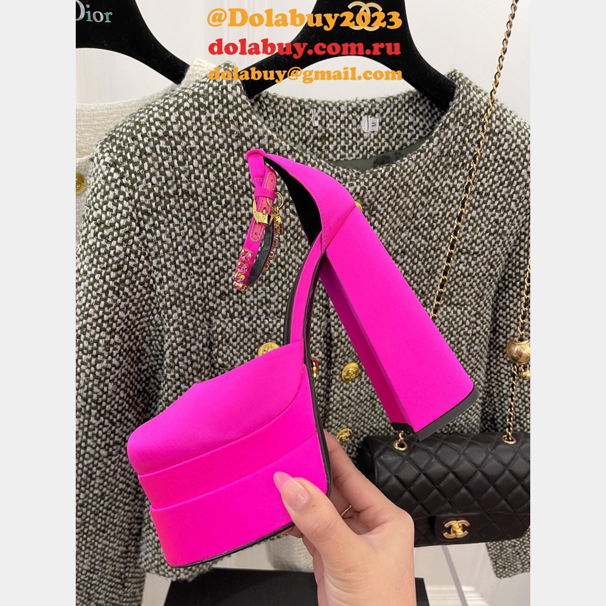 Wholesale Replica Versace Designer 22ss High Heel Shoes