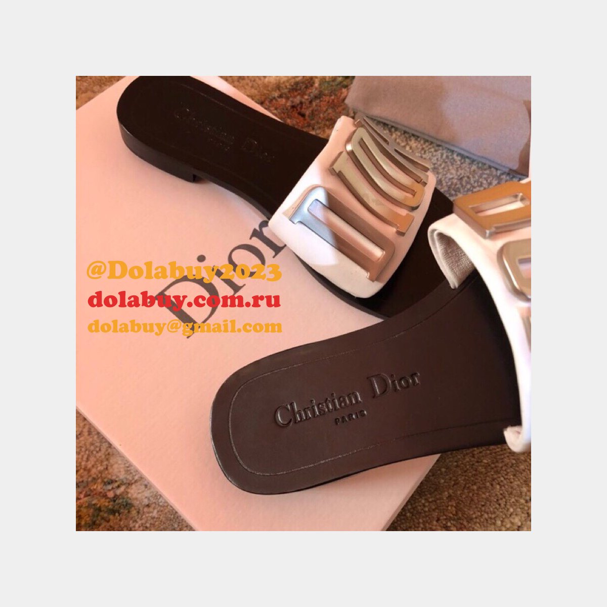 Wholesale Luxury DIOR FALT SLIPPER Top Quality