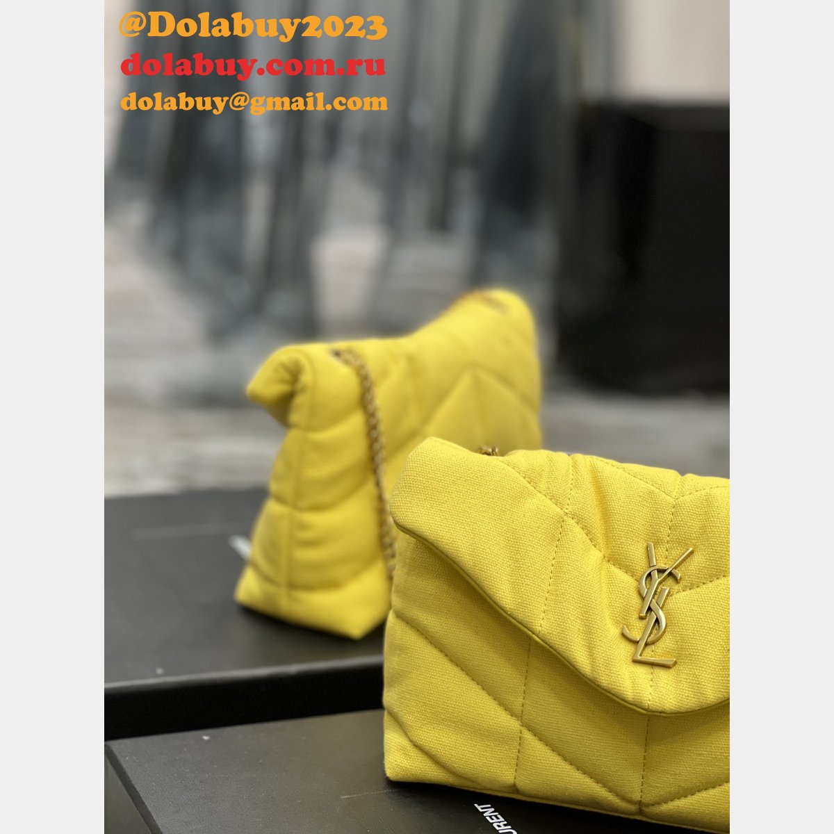 AAA+ 620333 Saint Laurent Knockoff Puffer Toy Bag In Canvas 29cm