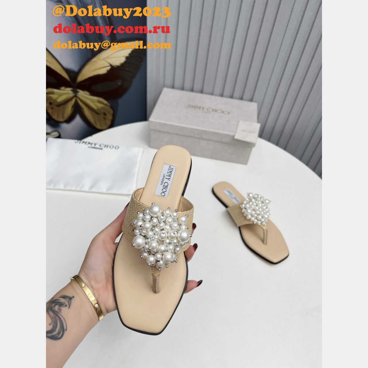 Cheap JIMMY CHOO Designer Perfect slippers