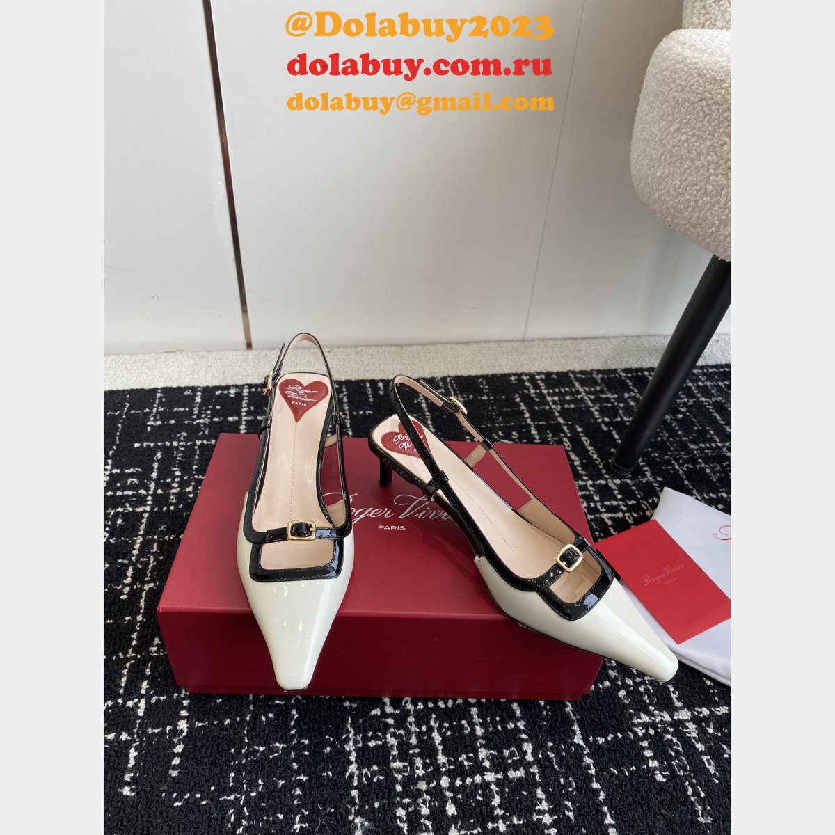 Roger Vivier Wholesale Slingback Heels Designer Knockoff Shoes