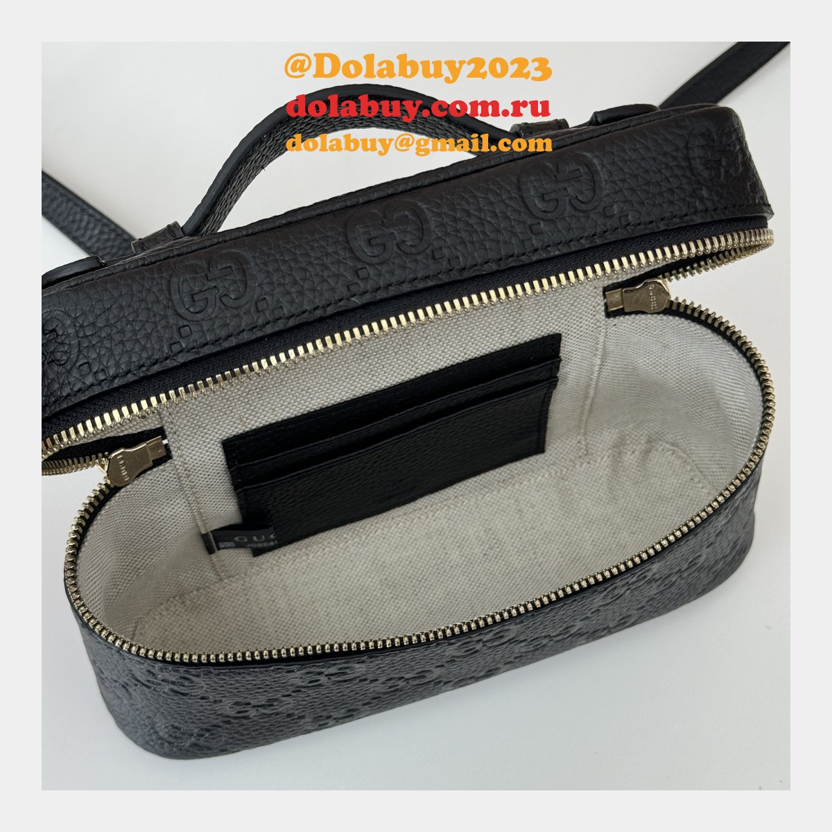 replica G*u*i gg emblem super mini 1:1 mirror 815949 black bag