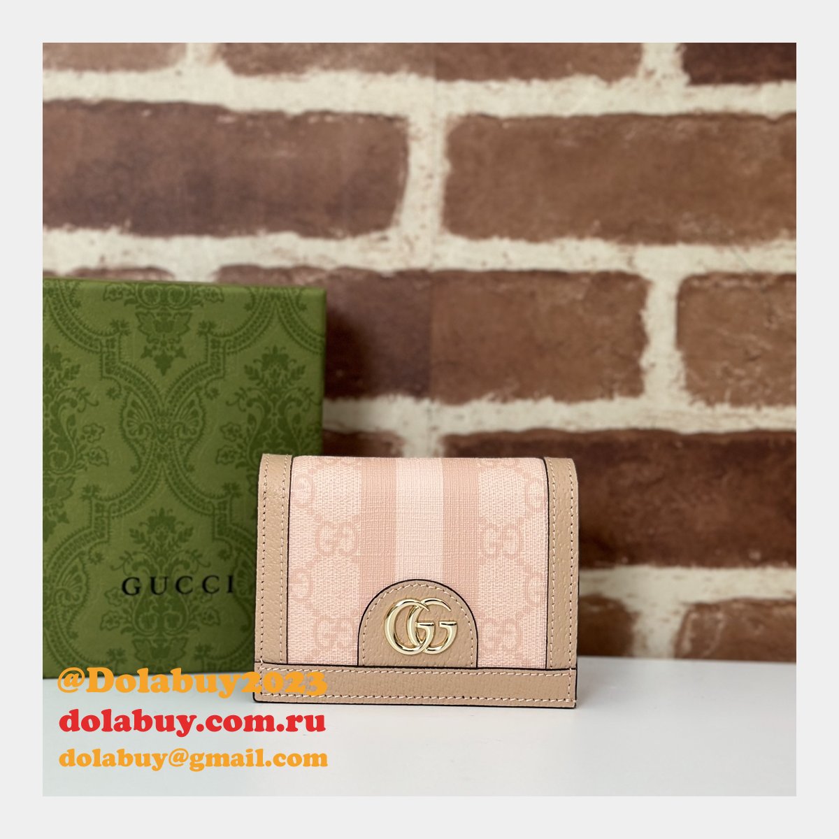 Gucci Perfect GG Supreme Ophidia Card Case Wallet 523155 Bag