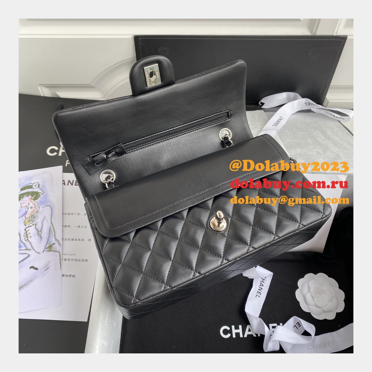 Top Quality CC Lambskin CF1112 25CM Handbags Online