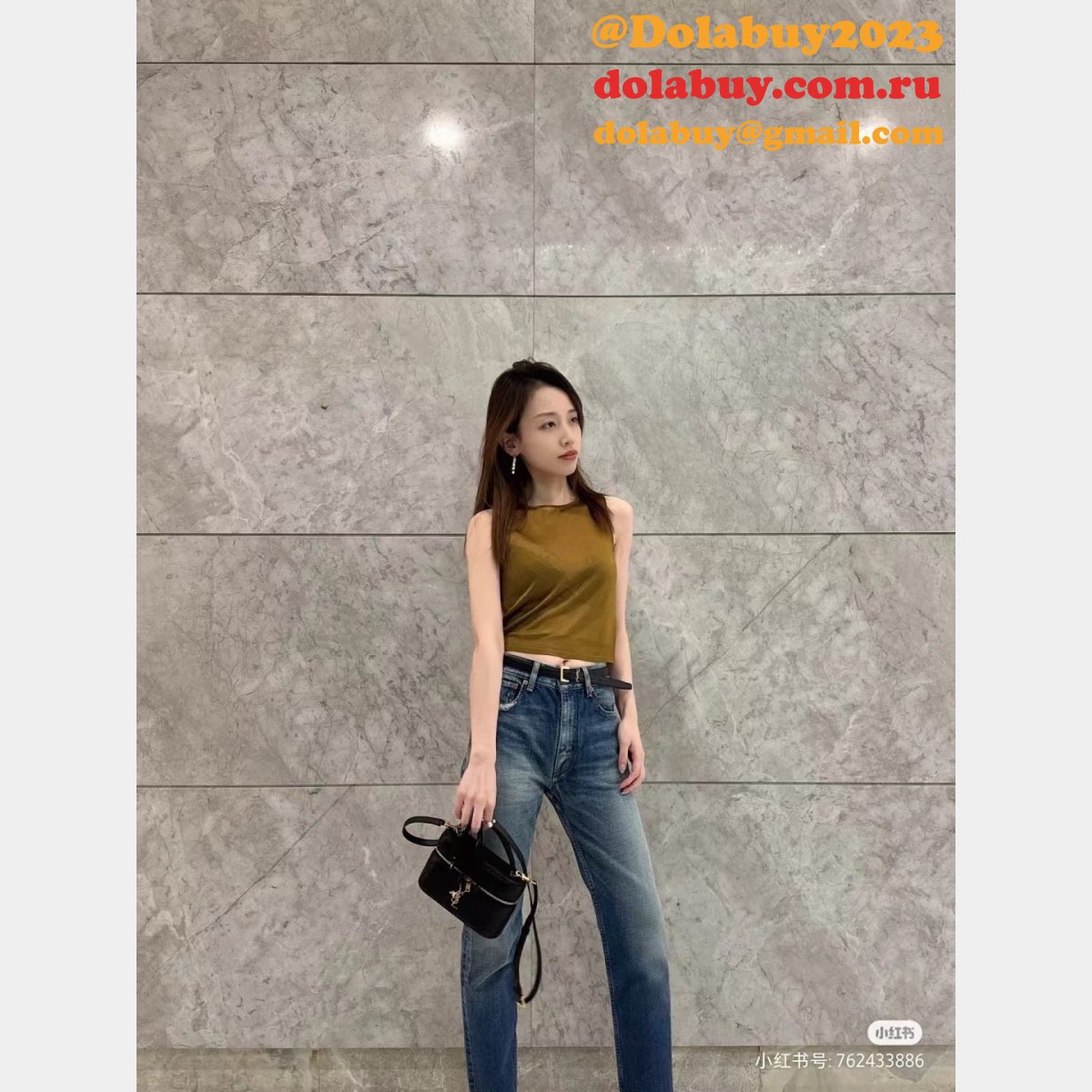 YSL Gaby Copy Vanity Black 766731 Replicas Bag