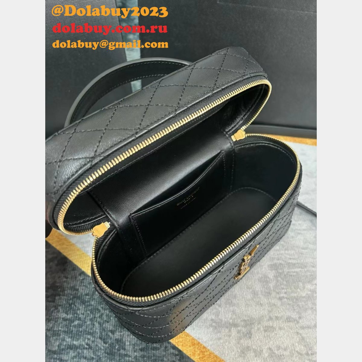 YSL Gaby Copy Vanity Black 766731 Replicas Bag