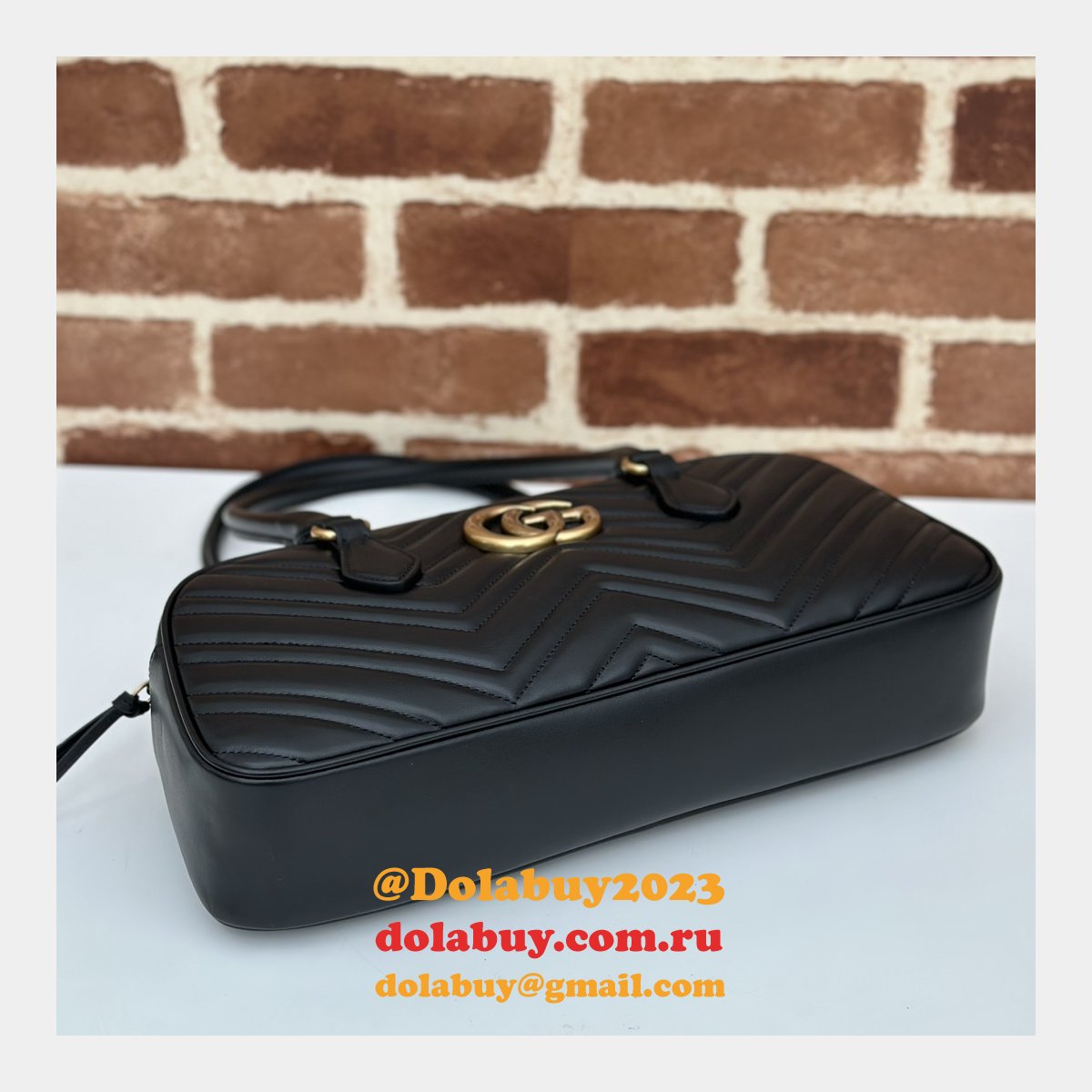 designer 795218 gg marmont G*u*i replica top handle bag