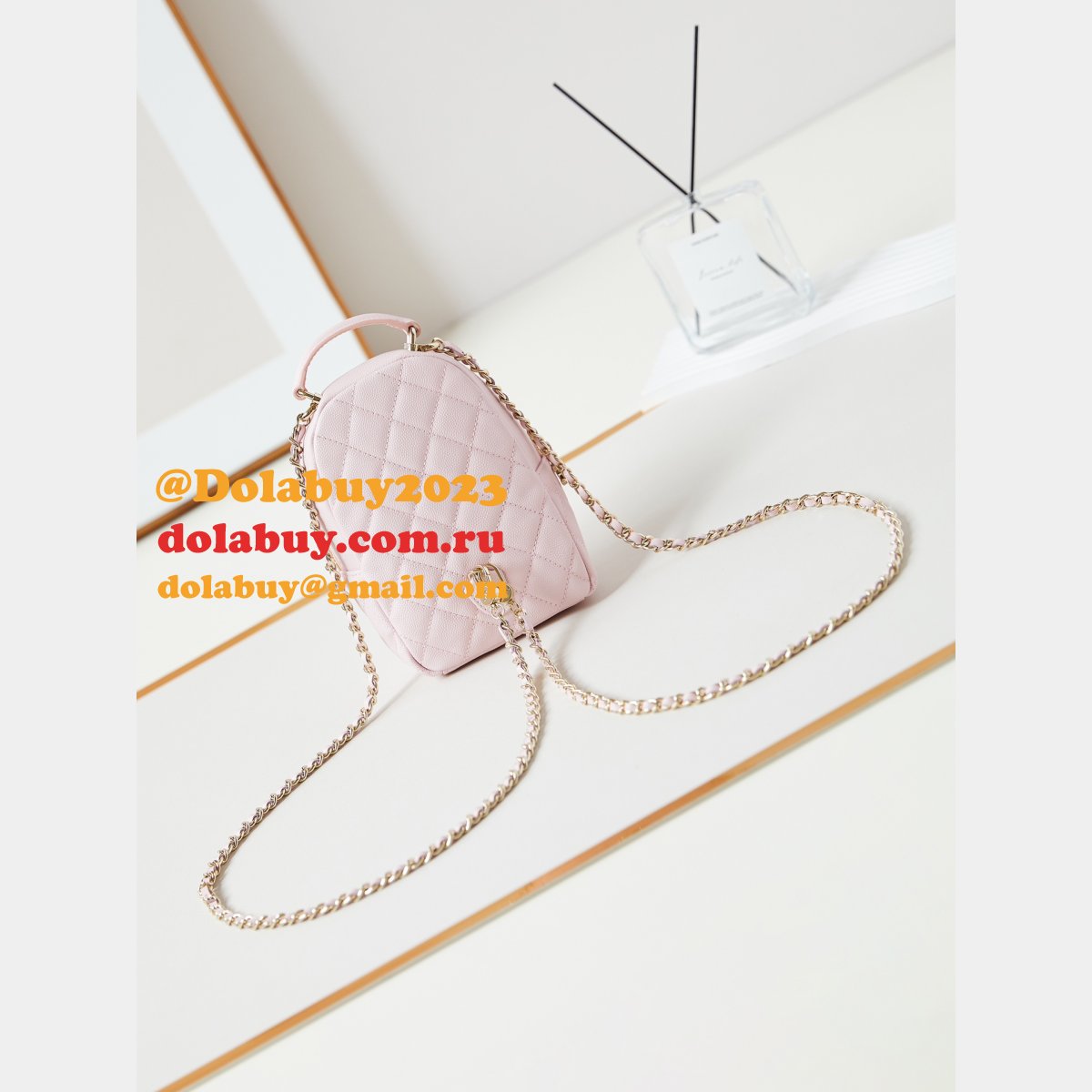 Fashion 24Cmini caviar leather women backpack AP3753