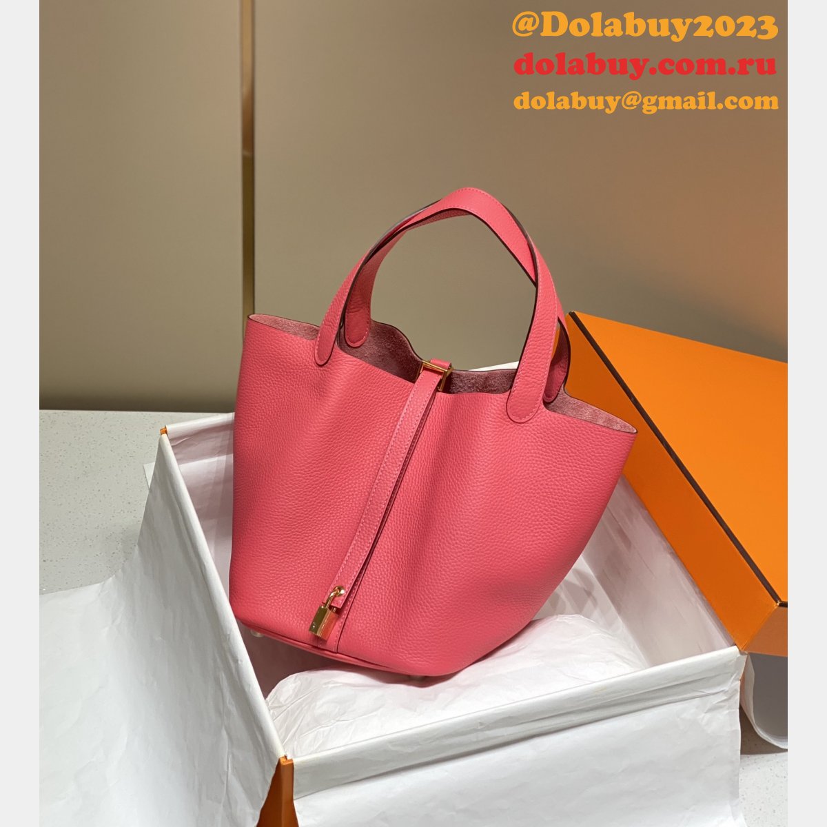 Luxury 7 Star Replica Designer Hermes Picotin 18/22cm Gold Online