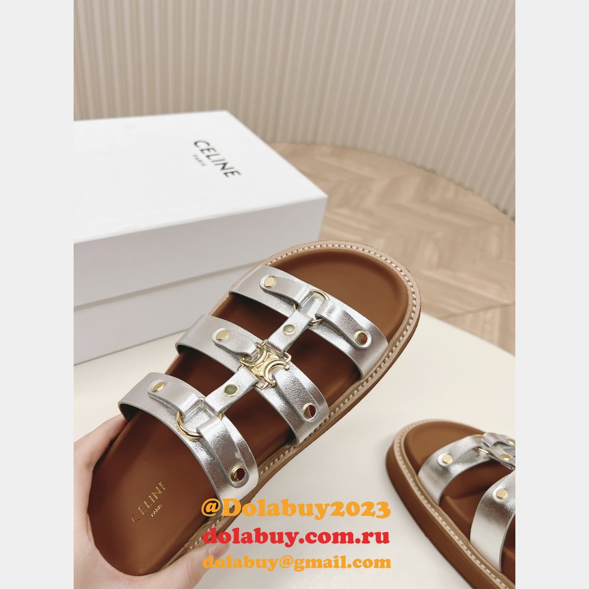 Classic Retro Celine Fake Flat Sandals Shoes