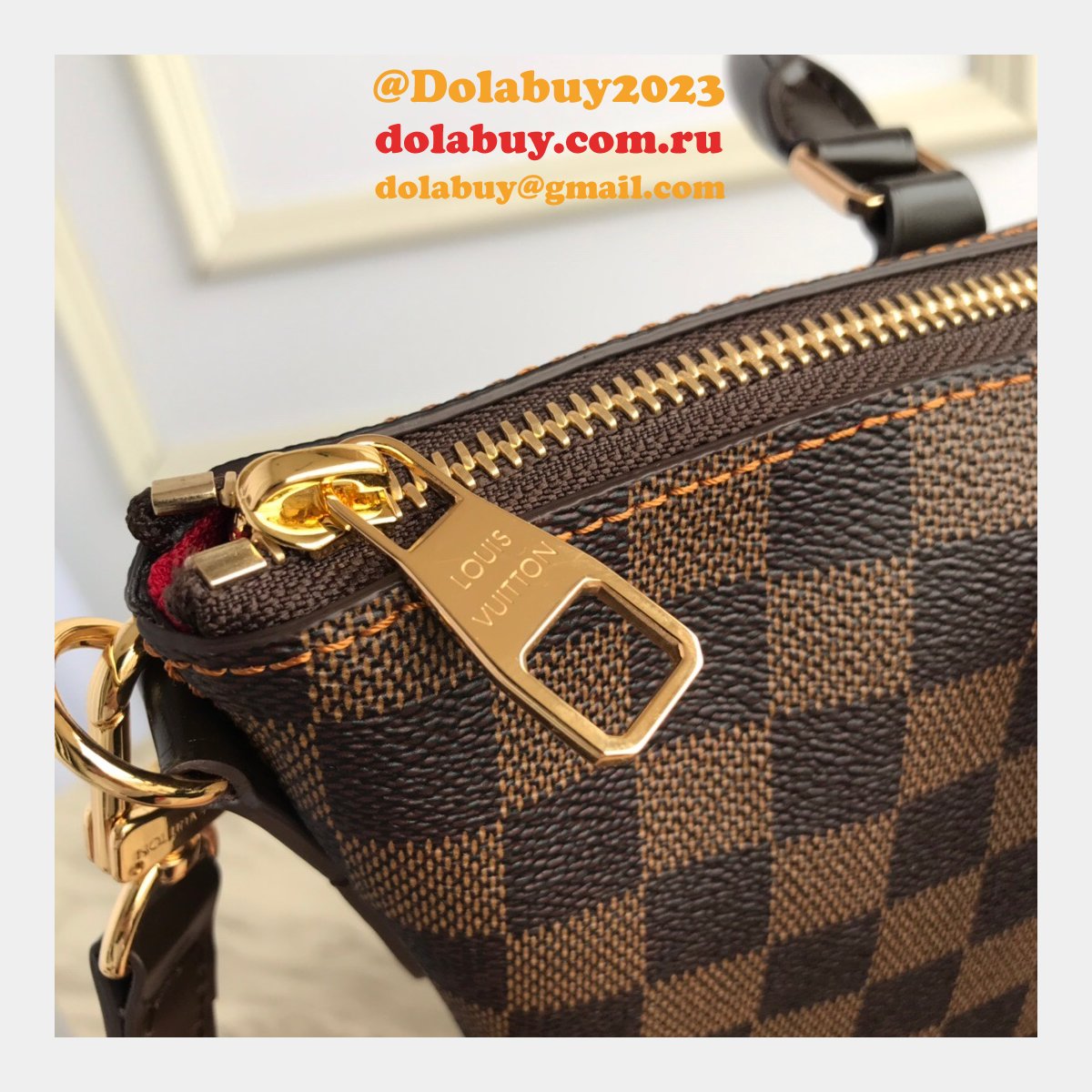 AAA+ Replica Louis Vuitton Siena MM Damier Ebene Brown