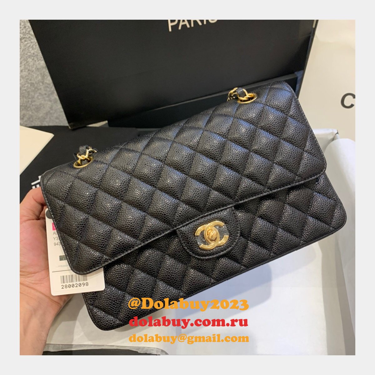 New CC 2021 Replica Quilted Caviar Leather Caviar CF1112 25CM Bags