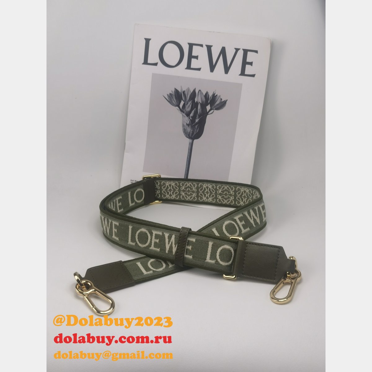 Best Loewe Anagram double-sided embroidered shoulder strap