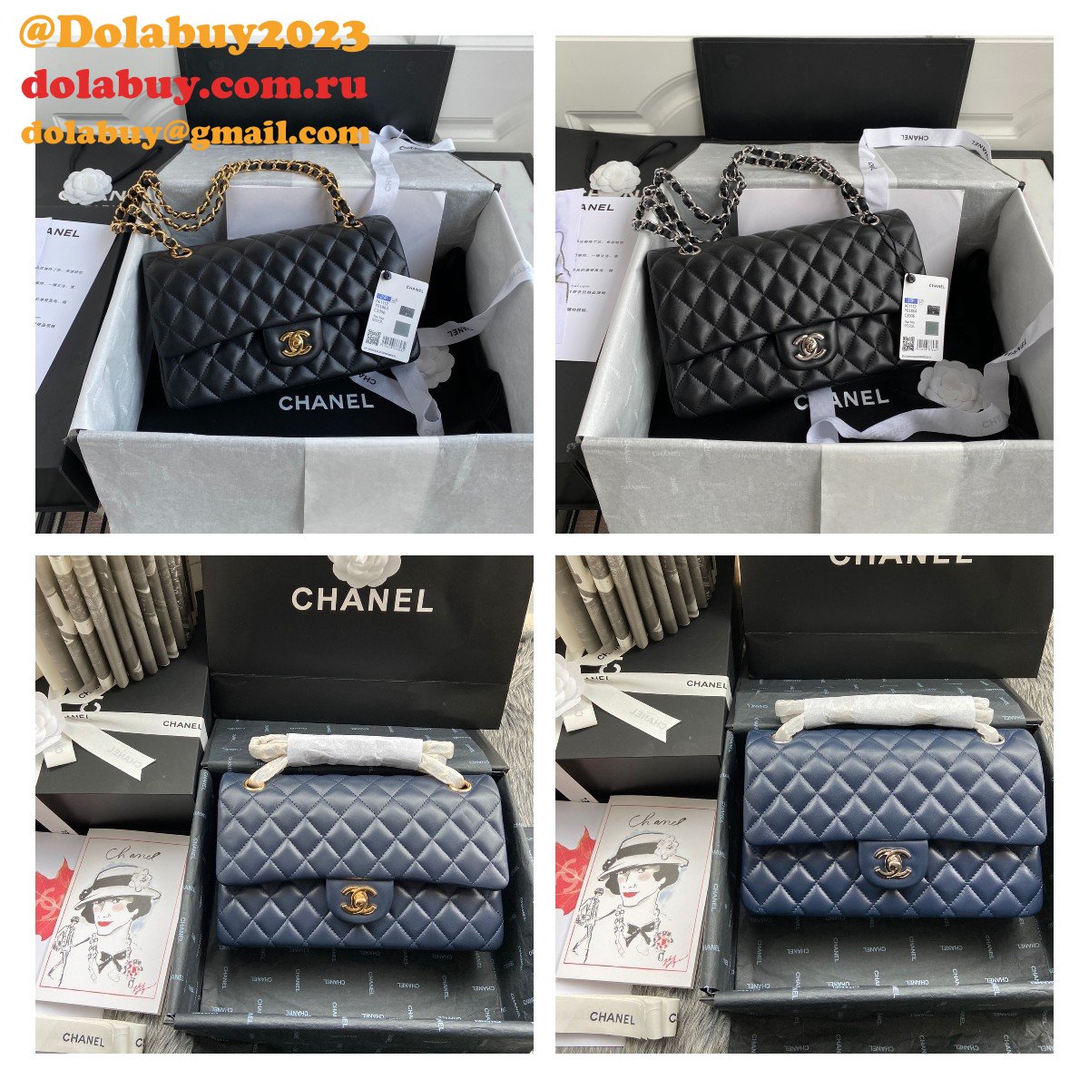 Top Quality CC Lambskin CF1112 25CM Handbags Online