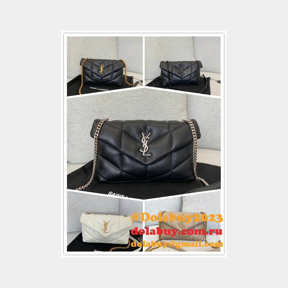 Top Quality best YSL LOULOU PUFFER HANDBAG 23cm