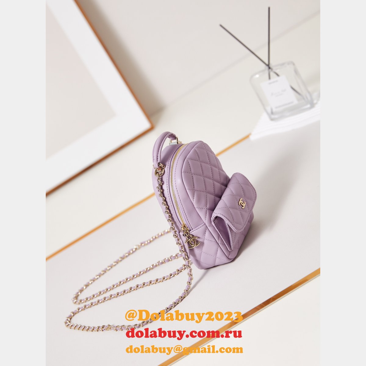 Luxury 24Cmini lambskin women backpack AP3753