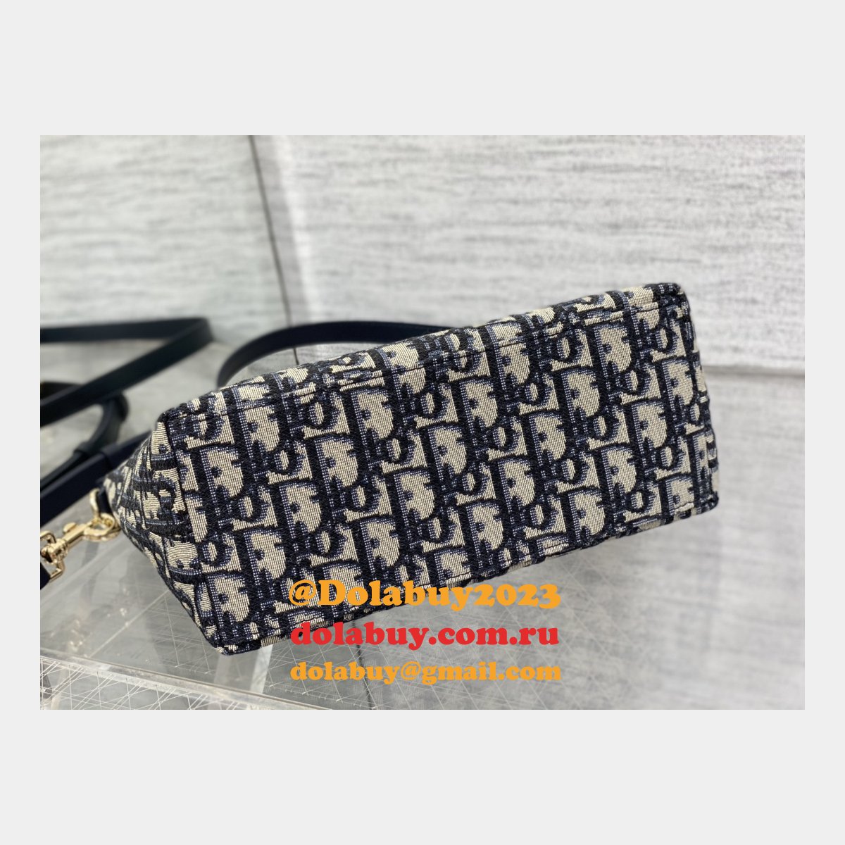 Dior Oblique Jacquard Replica 3103 Diortravel Nomad Pouch Blue