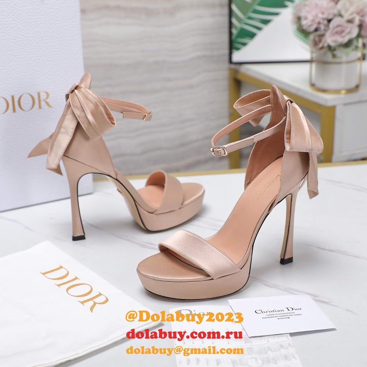 Duplicate Mlle Dior Heeled Sandal Top Quality