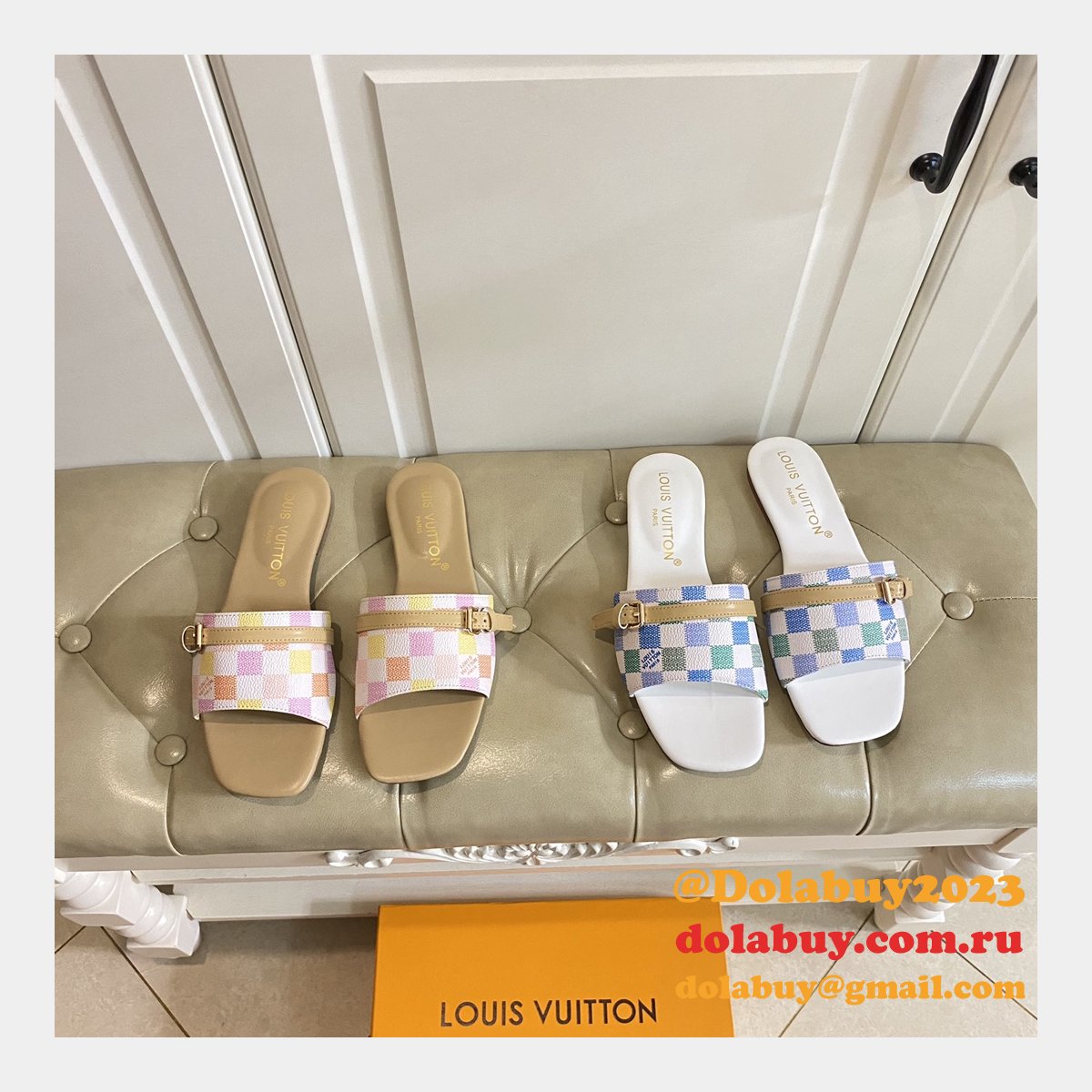 Designer LOUIS VUITTON Neo Revival Flat Mule