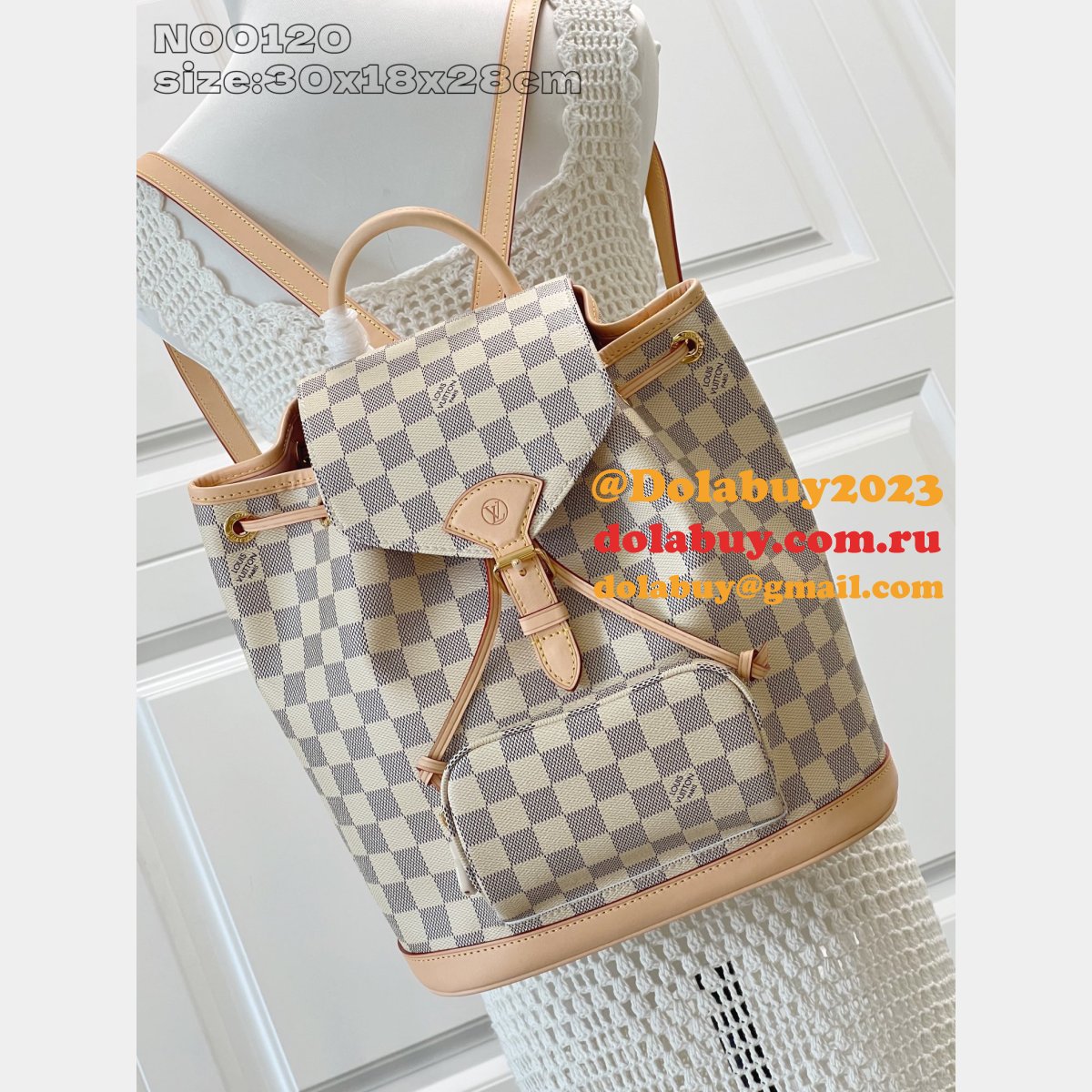 Louis Vuitton Montsouris PM Damier Azur N00120 Copy Women