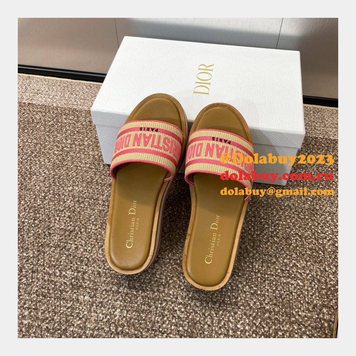 Designer Dior Dway Platform Slide