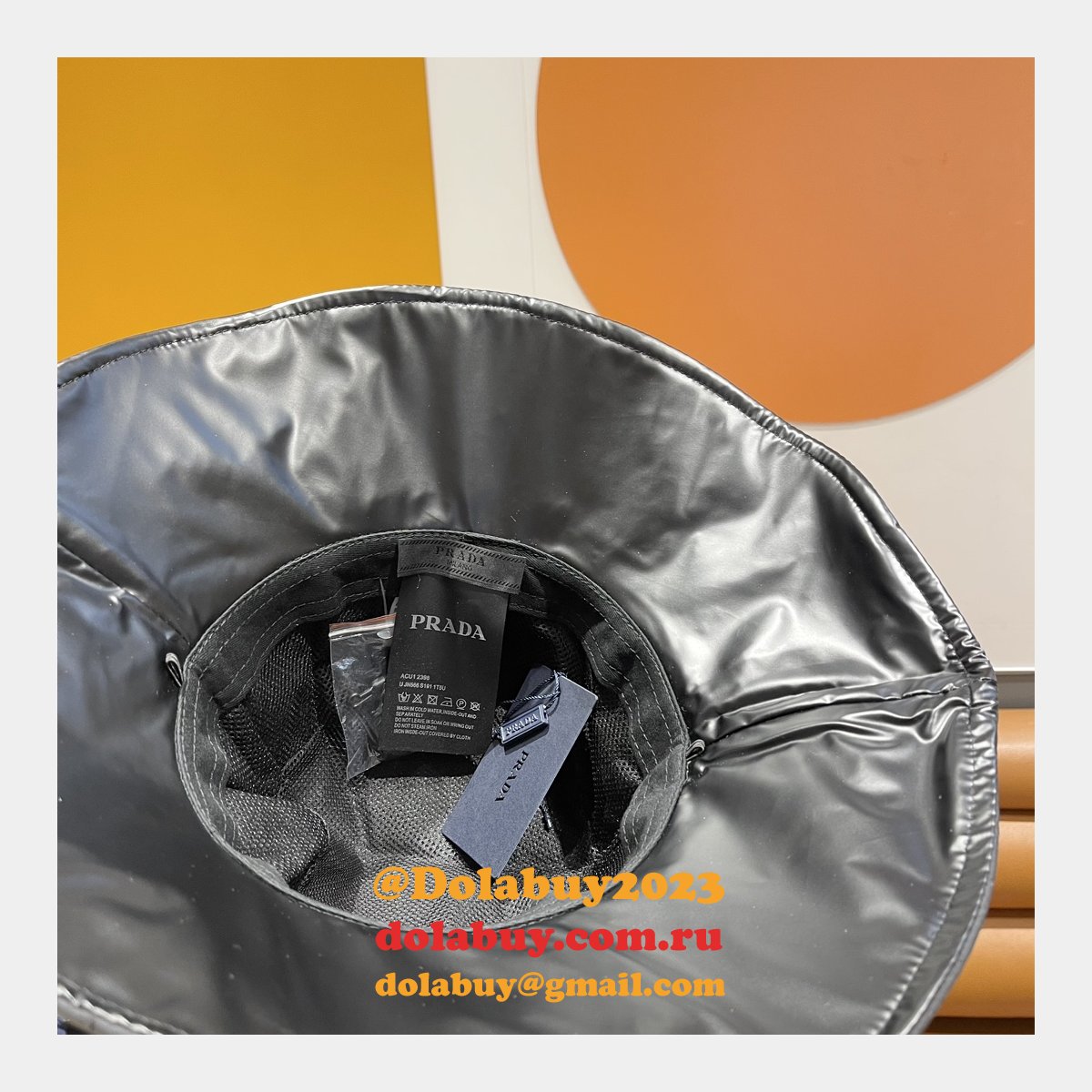 Prada Leather Adjustment band hat nail