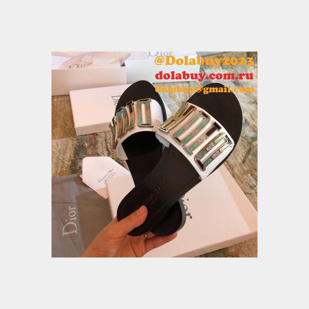 Wholesale Luxury DIOR FALT SLIPPER Top Quality