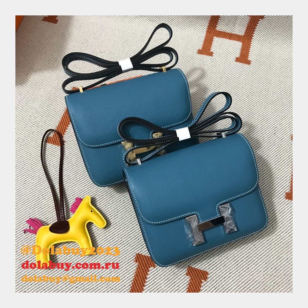 Hermes Constance Bag 18cm Epsom Leather Blue