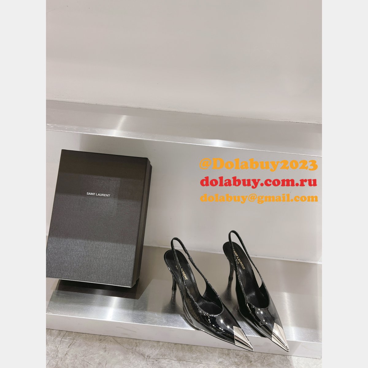 SAINT LAURENT HIGH HEEL LEATHER SHOES