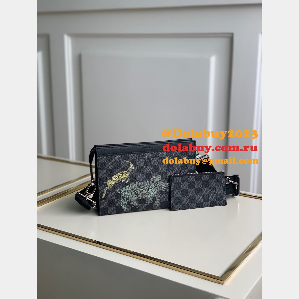 Louis Vuitton 7 Star AAA+ N64608 Gaston Wearable Wallet Damier Graphite Canvas