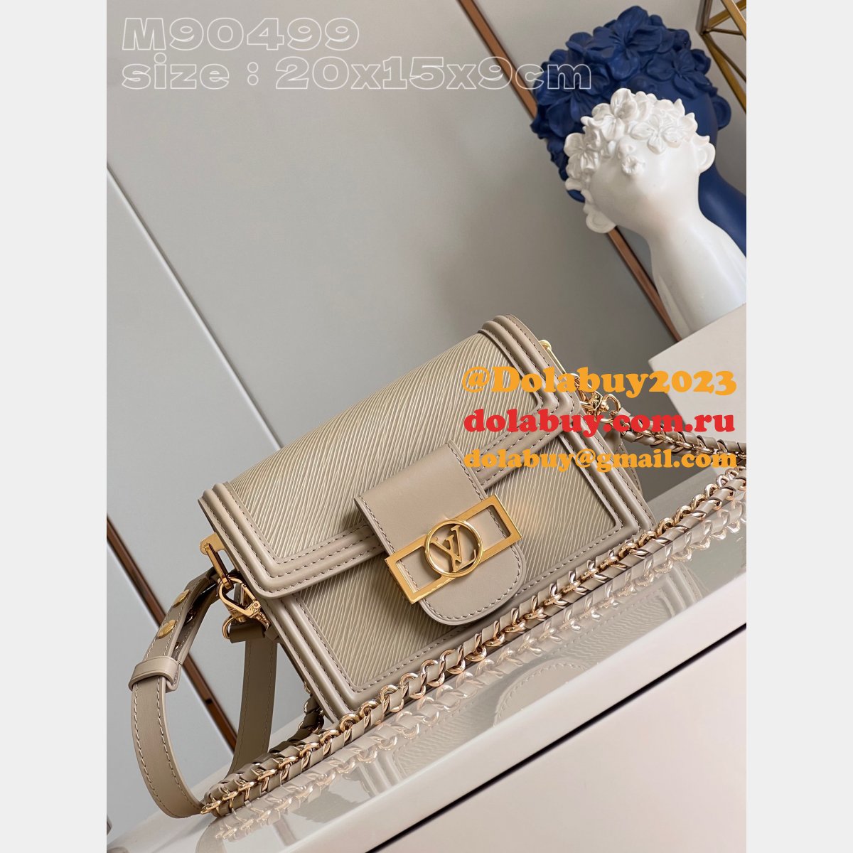 Best Lv Dauphine Khaki Louis Vuitton M90499 Replica Bag