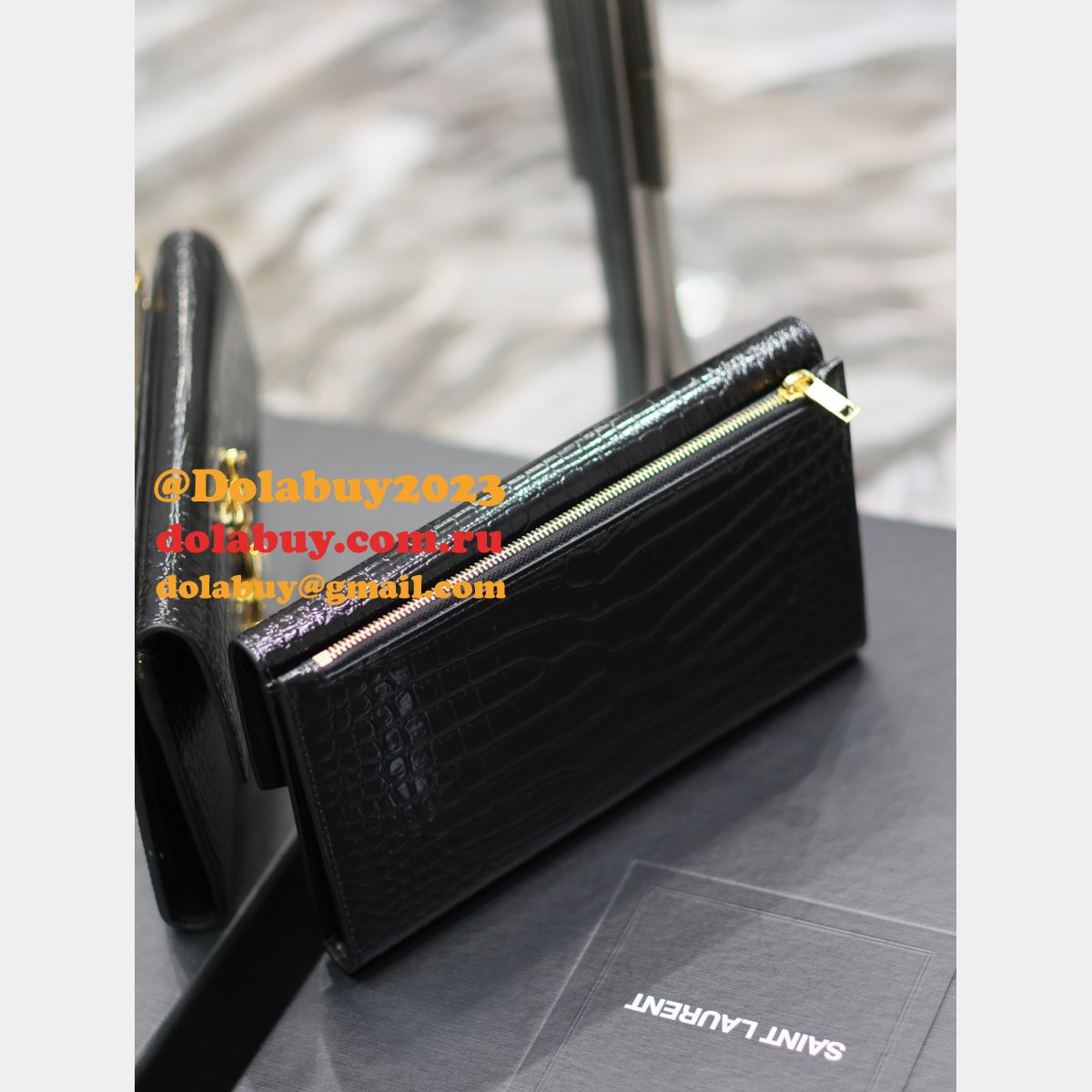 Designer YSL UPTOWN crocodile pattern 582124 CLUTCH