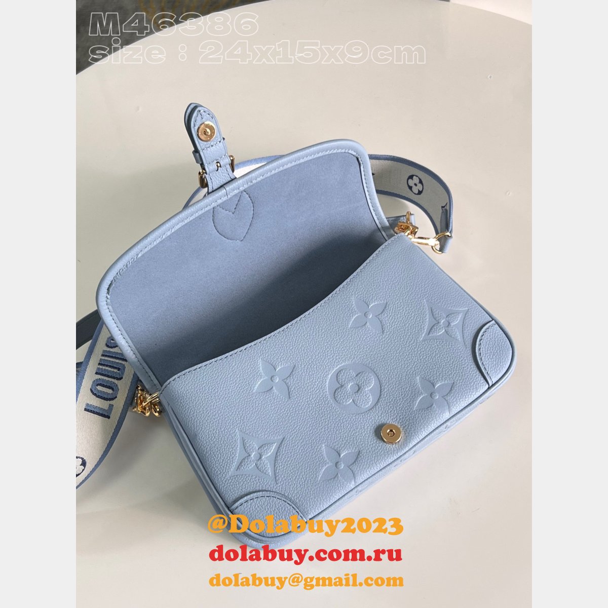 Diane Inspired Blue M46386 Monogram Empreinte Louis Vuitton Replica Bag